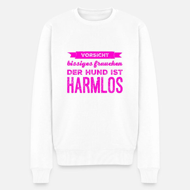 der Hund ist lieb - Männer Premium Bio Pullover - Weiß