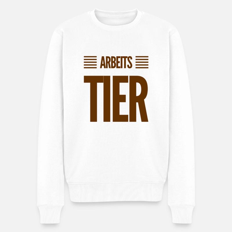 ich arbeite gern - Männer Premium Bio Pullover - Weiß