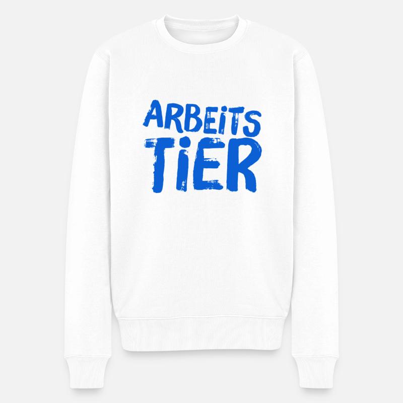 arbeiten geht immer - Männer Premium Bio Pullover - Weiß