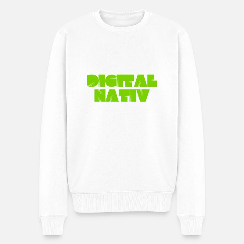 ich mag es digital - Männer Premium Bio Pullover - Weiß