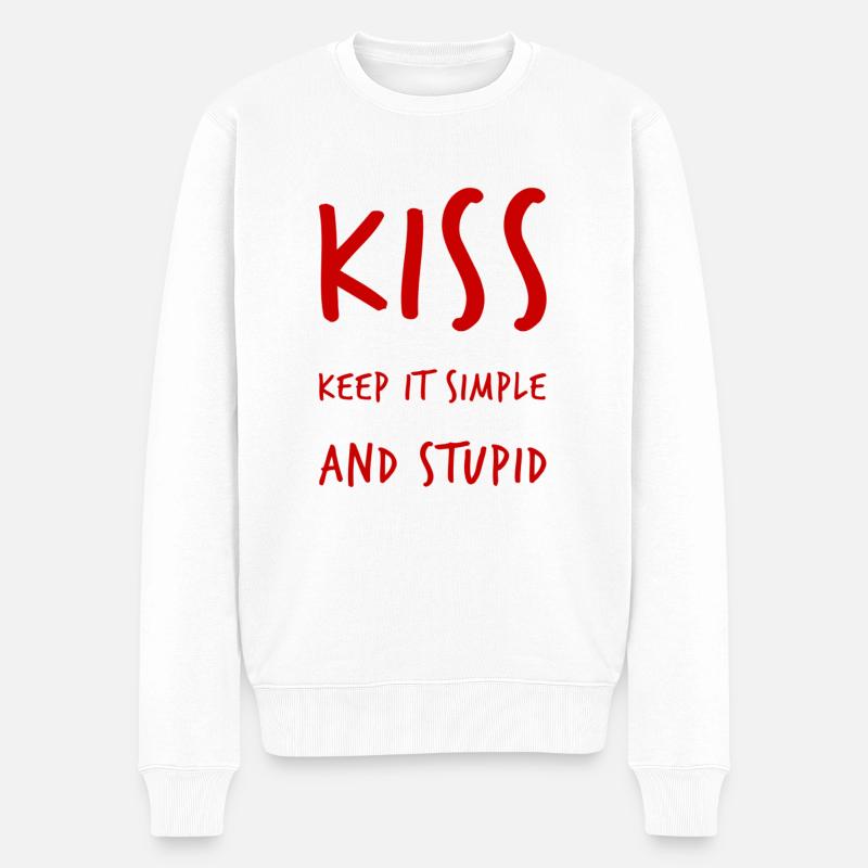 Restez simple et stupide - Pull Premium bio Homme - blanc