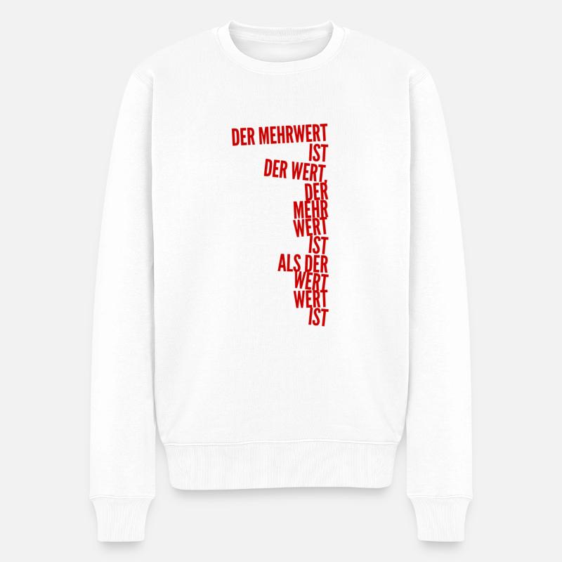 mehr Wert - Männer Premium Bio Pullover - Weiß