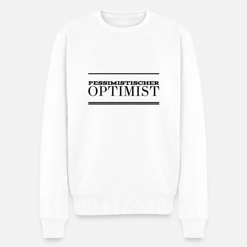 pessimistischer Optimist - Männer Premium Bio Pullover - Weiß