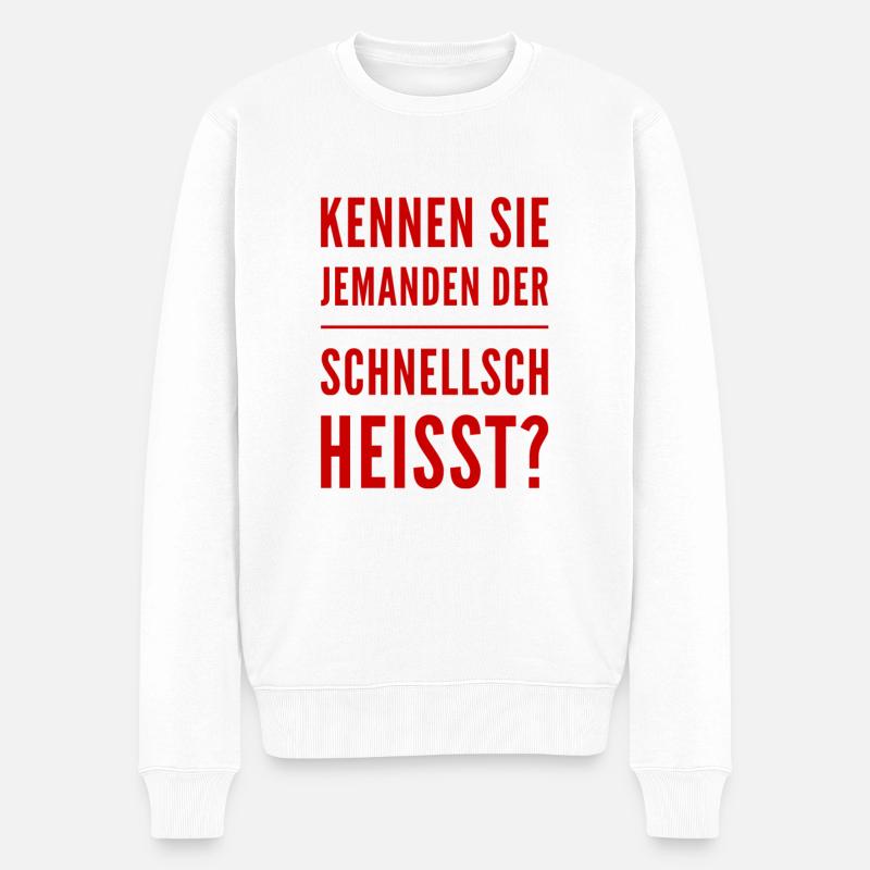 Herr Schnellsch - Männer Premium Bio Pullover - Weiß