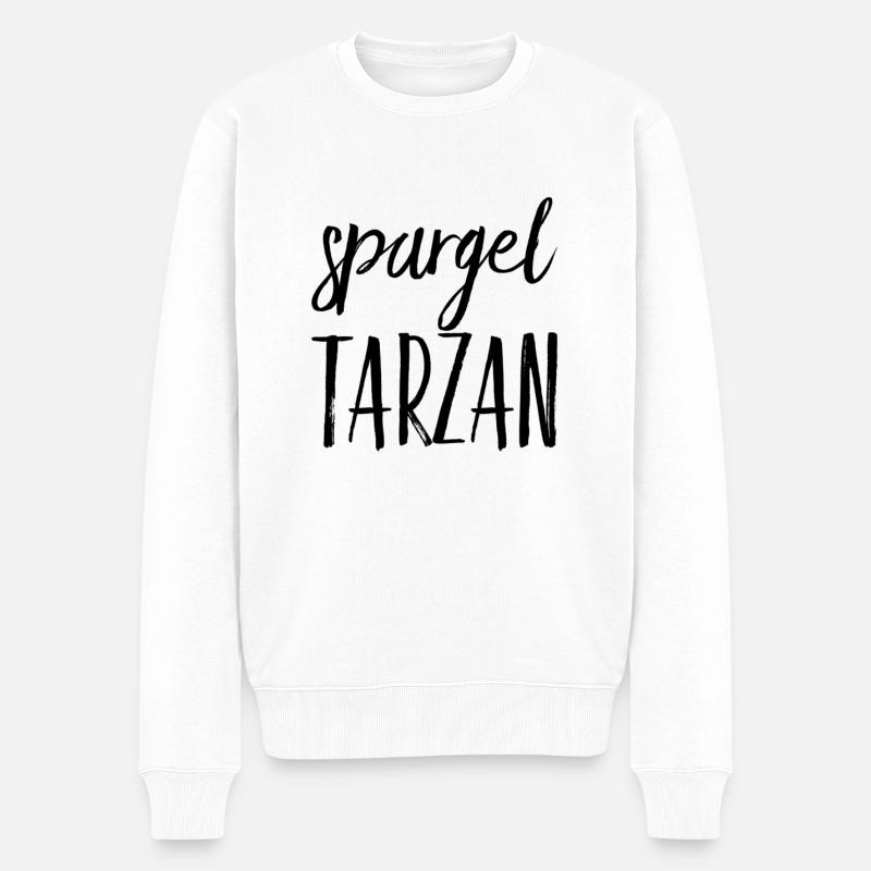 ich bin schlank - Männer Premium Bio Pullover - Weiß