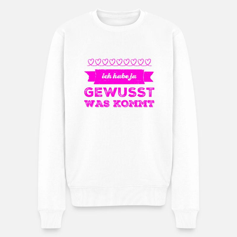 das war klar - Männer Premium Bio Pullover - Weiß