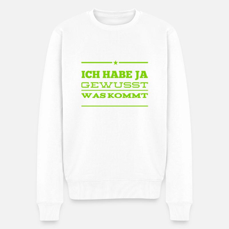 es war klar - Männer Premium Bio Pullover - Weiß