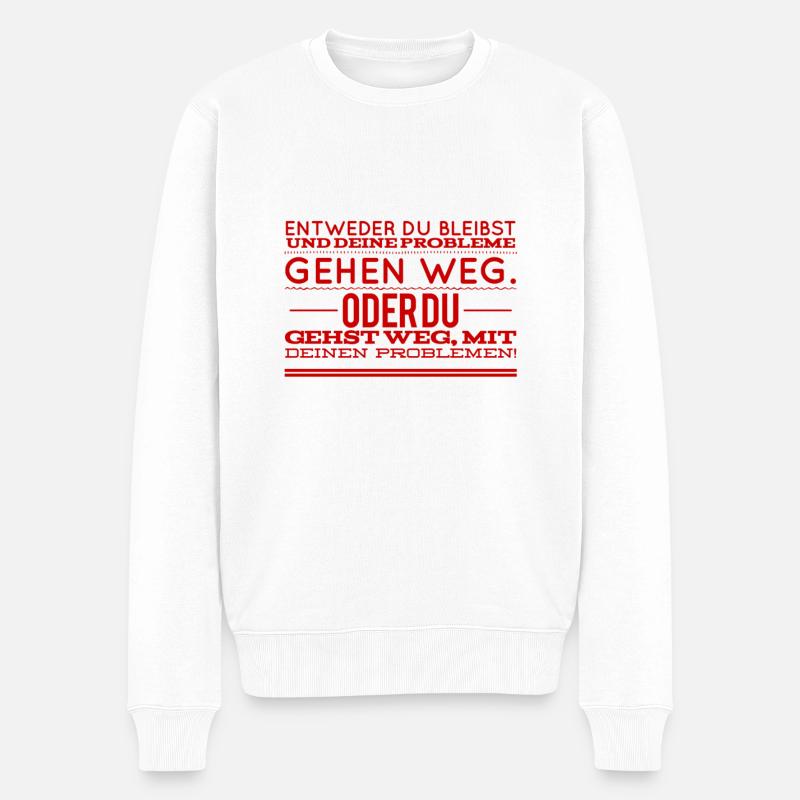 lauf nicht weg - Männer Premium Bio Pullover - Weiß