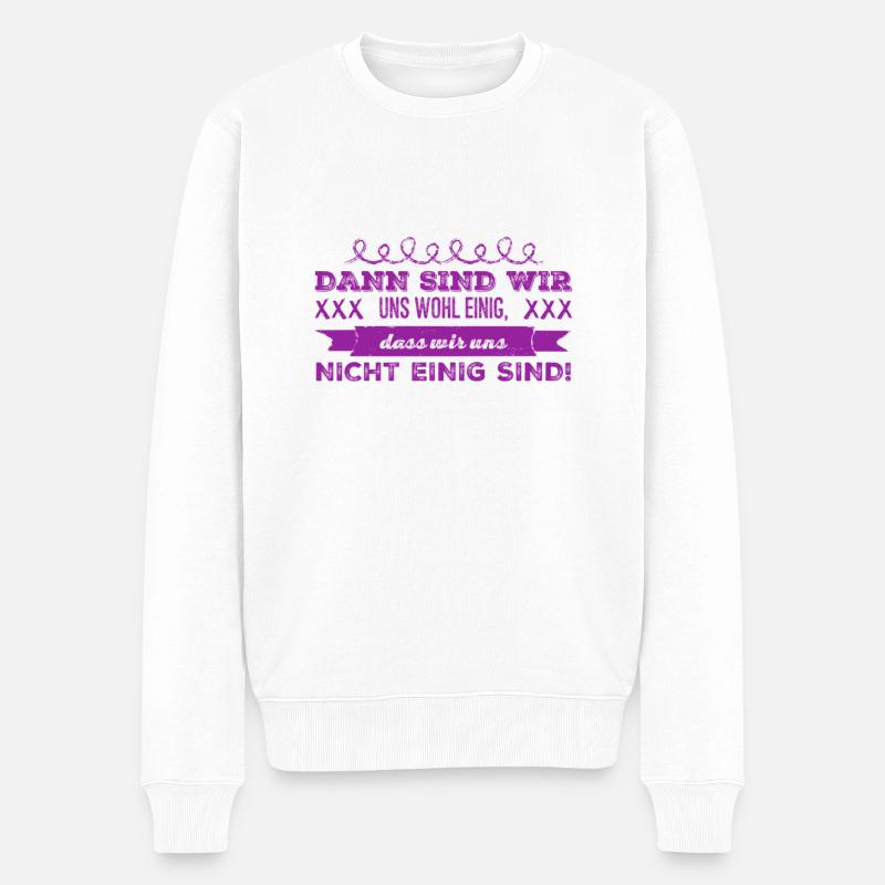 Einigkeit - Männer Premium Bio Pullover - Weiß