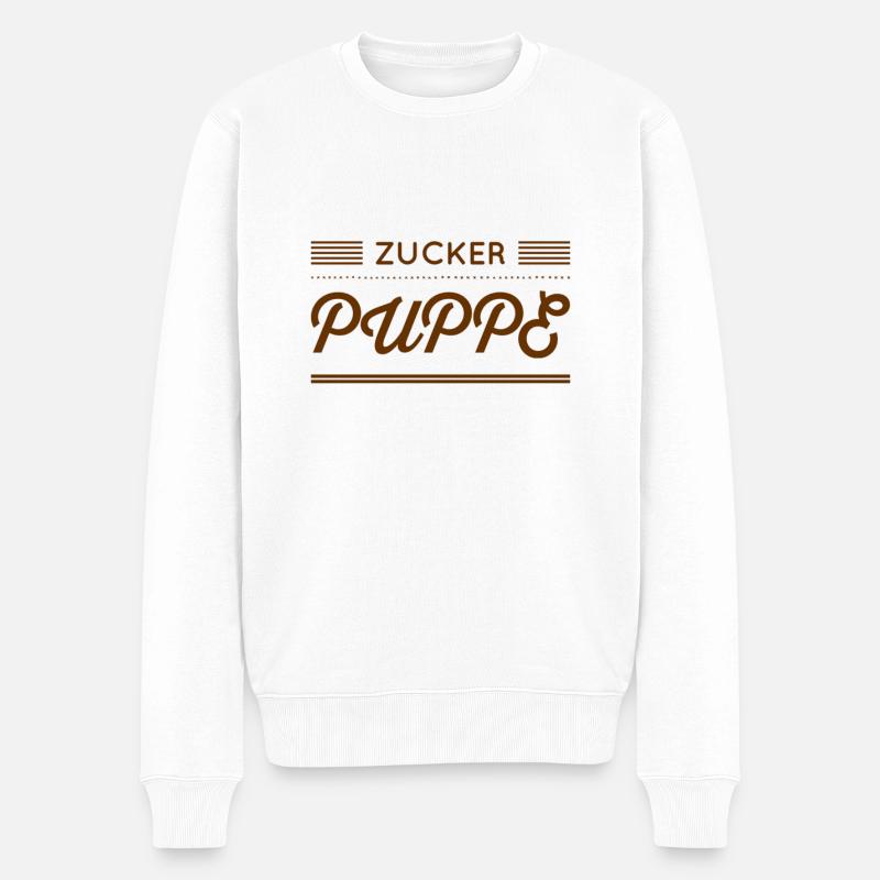 hübsche Frau - Männer Premium Bio Pullover - Weiß