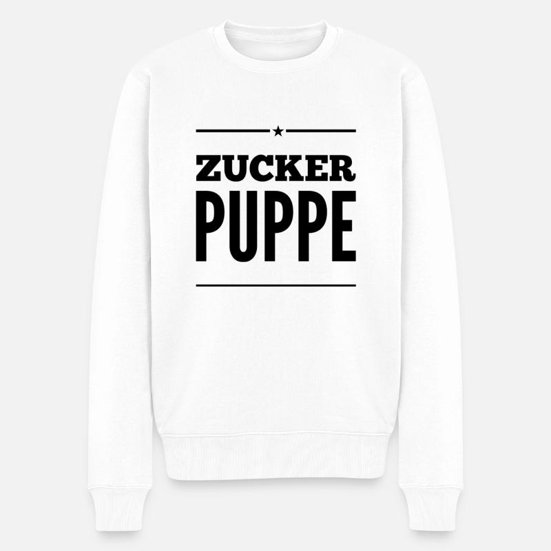 ich bin eine Augenweide - Männer Premium Bio Pullover - Weiß