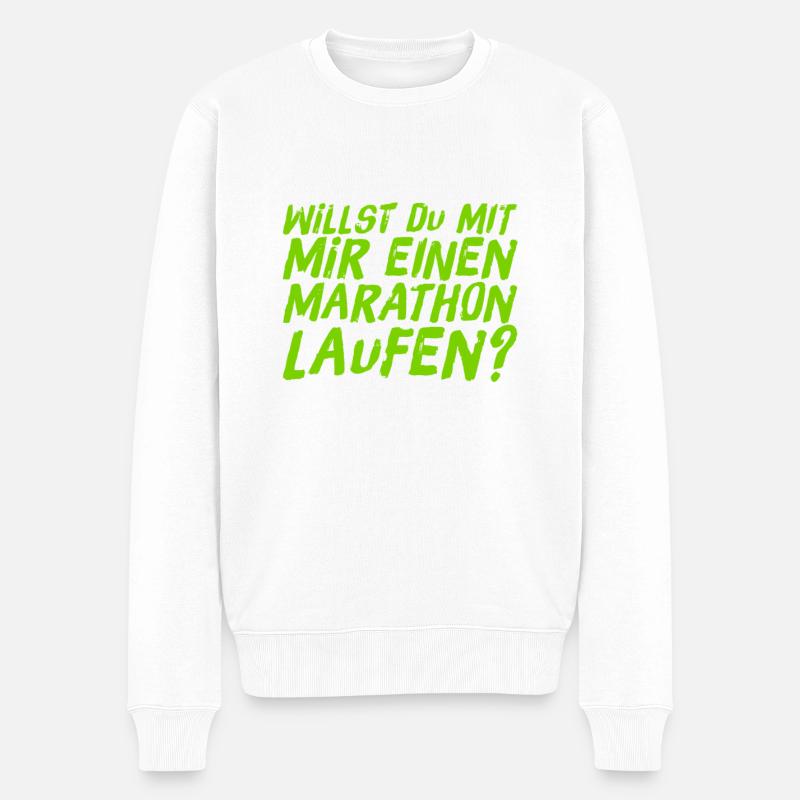 Lust auf einen Marathon? - Männer Premium Bio Pullover - Weiß