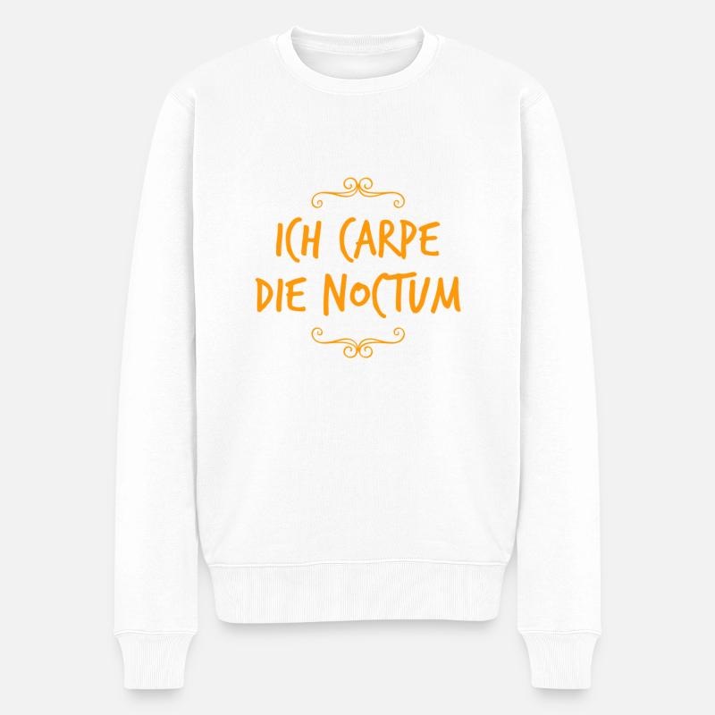so sieht eine Nachteule aus - Männer Premium Bio Pullover - Weiß