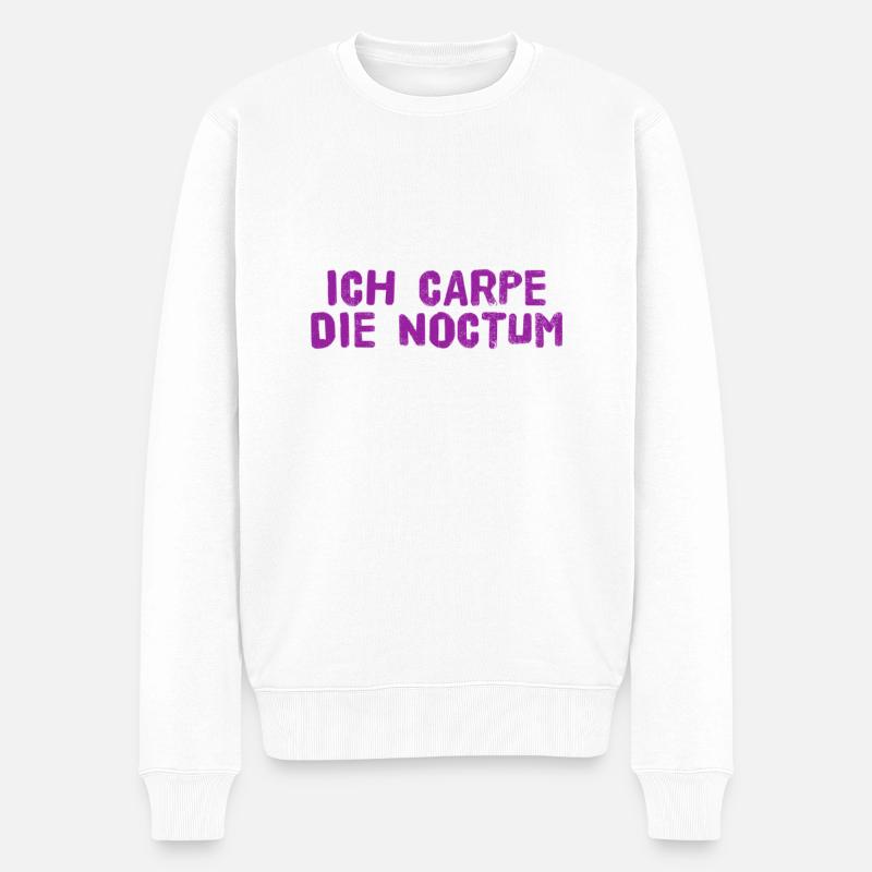 ich bin eine Nachteule - Männer Premium Bio Pullover - Weiß