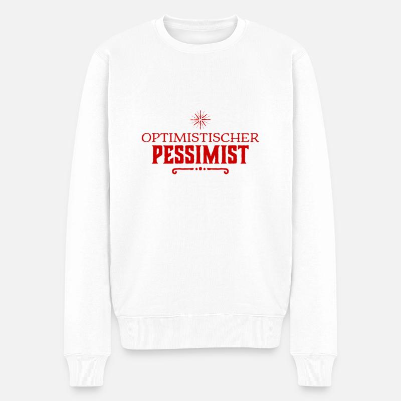 Pessimist - Männer Premium Bio Pullover - Weiß