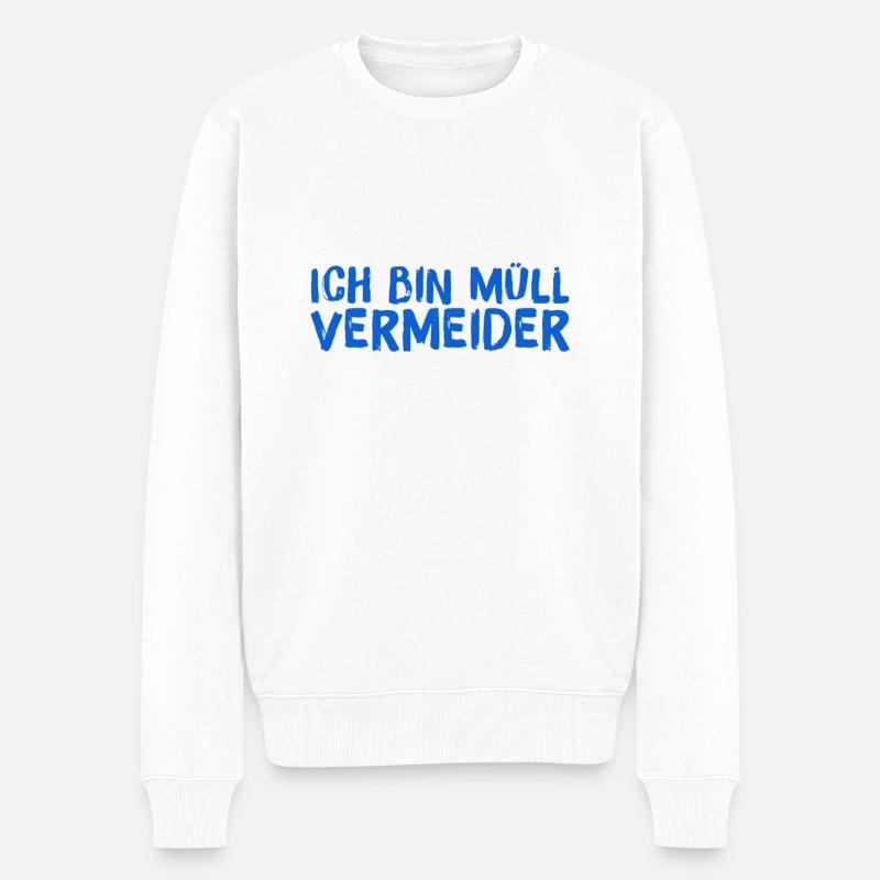 ich vermeide Müll - Männer Premium Bio Pullover - Weiß