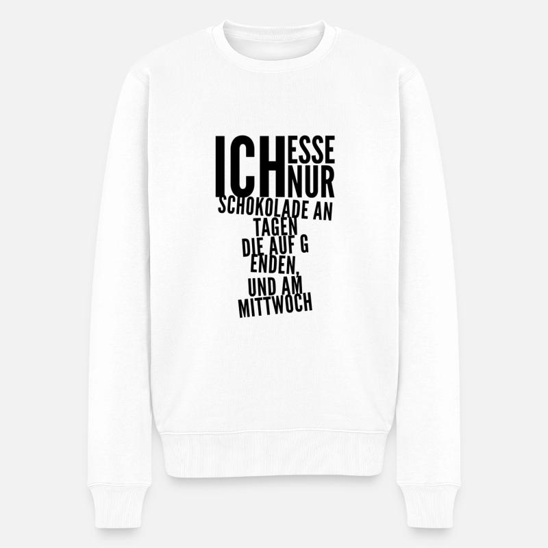 Schokolade ist toll - Männer Premium Bio Pullover - Weiß