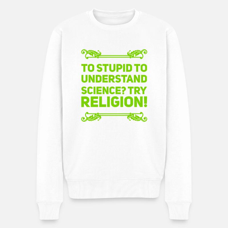 Religion vs Science - Pull Premium bio Homme - blanc