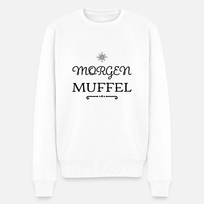 ein Morgenmuffel - Männer Premium Bio Pullover - Weiß