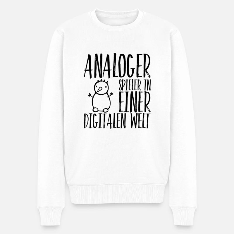 analog ist super - Männer Premium Bio Pullover - Weiß