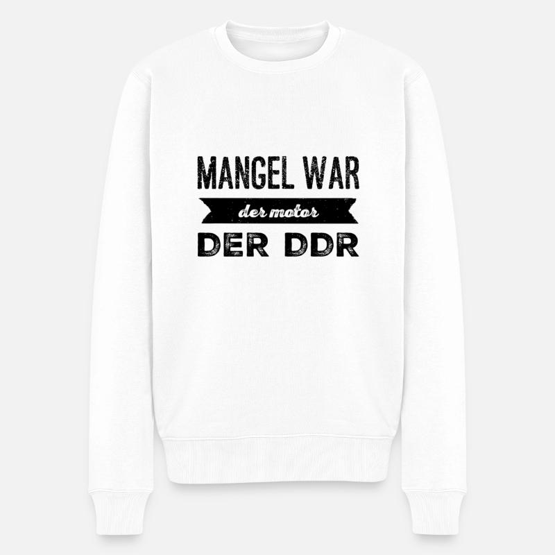 Mangel war der Motor - Männer Premium Bio Pullover - Weiß