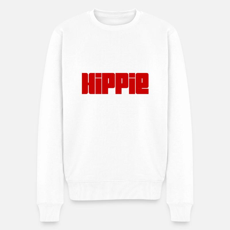 ich mag Hippies - Männer Premium Bio Pullover - Weiß