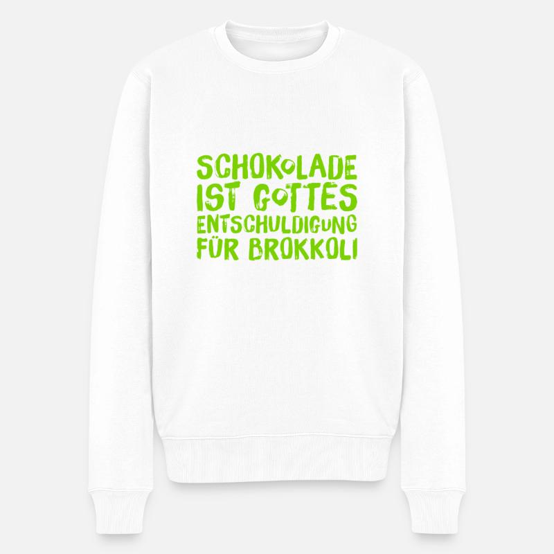 wer mag schon Brokkoli? - Männer Premium Bio Pullover - Weiß