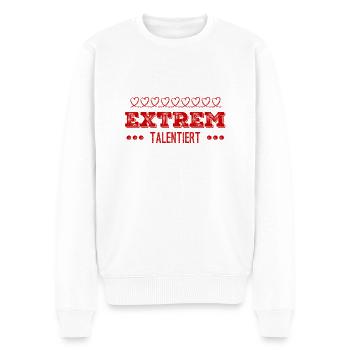 ich bin extrem talentiert - Männer Premium Bio Pullover - Weiß - Vorne - Thijin (182cm)
