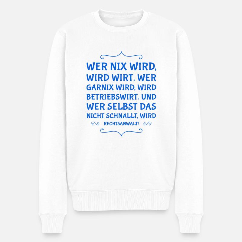 wer nix wird - Männer Premium Bio Pullover - Weiß