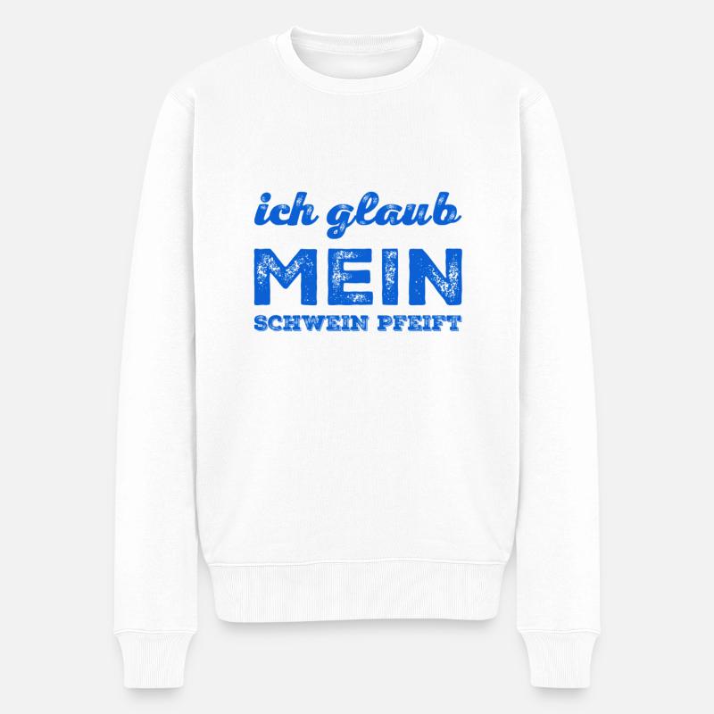 du spinnst wohl - Männer Premium Bio Pullover - Weiß