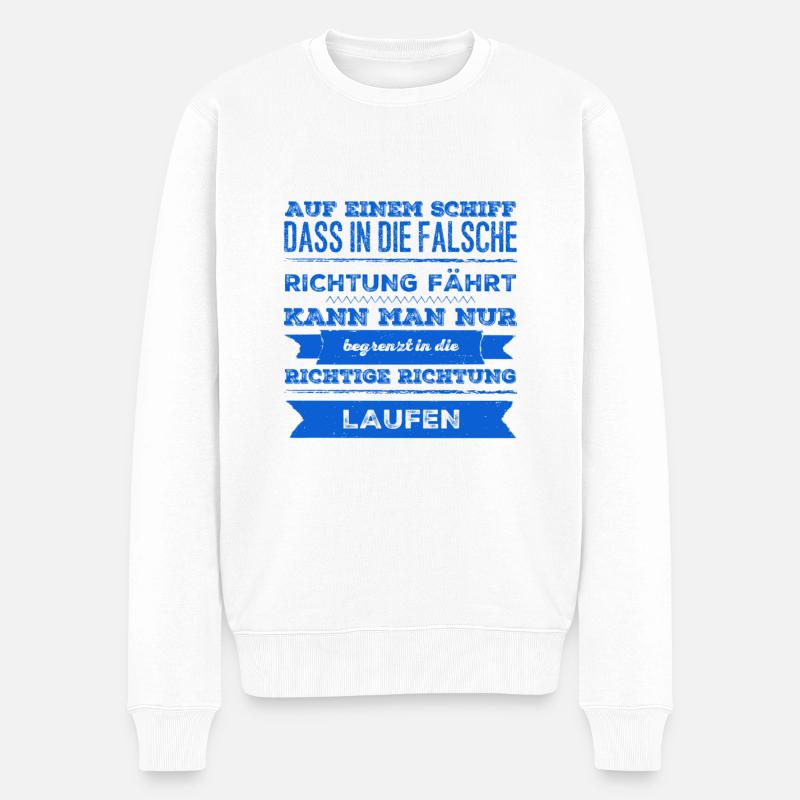 dans la bonne direction - Pull Premium bio Homme - blanc