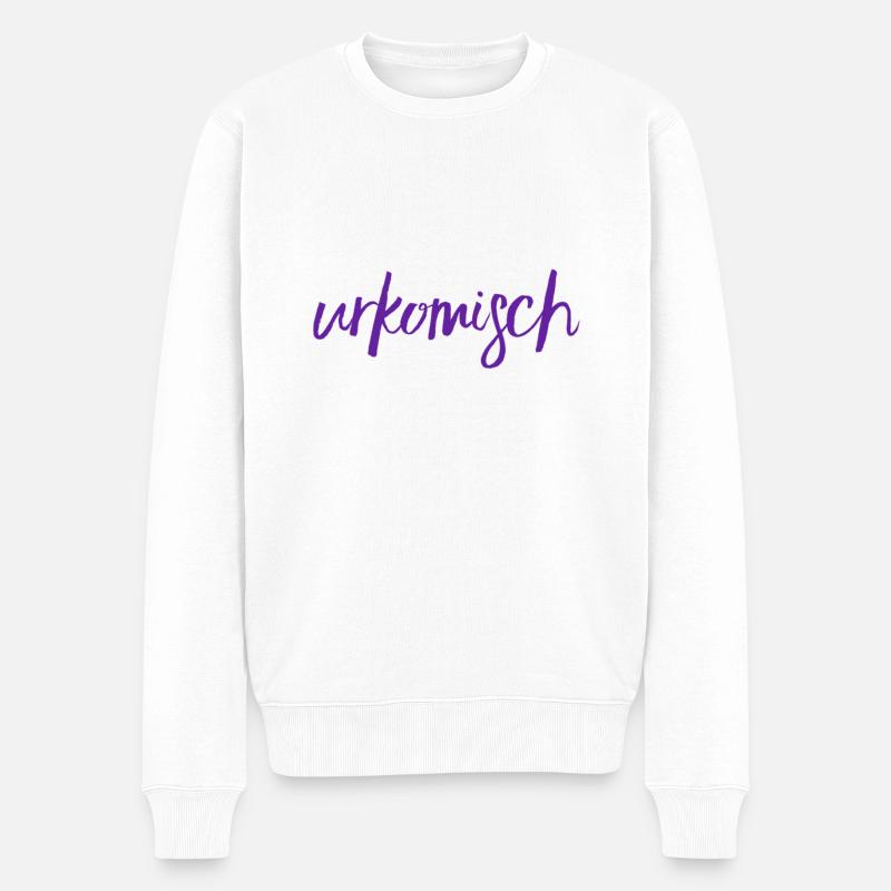 das ist witzig - Männer Premium Bio Pullover - Weiß