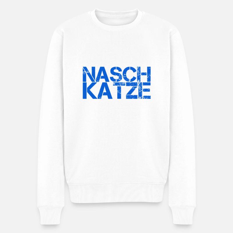 Naschkatze - Männer Premium Bio Pullover - Weiß