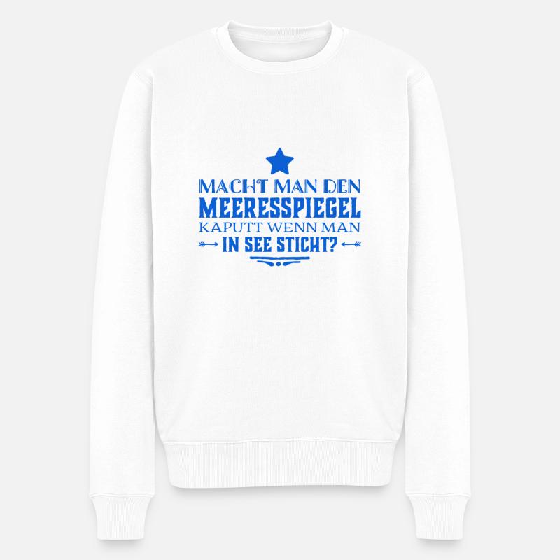 der Meeresspiegel - Männer Premium Bio Pullover - Weiß