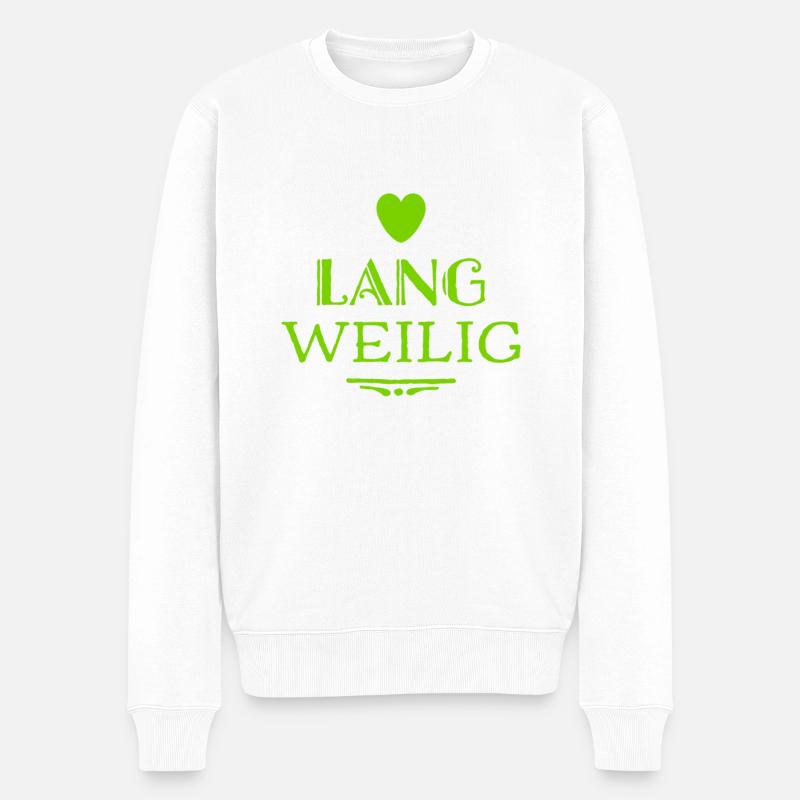 ich bin so gelangweilt - Männer Premium Bio Pullover - Weiß