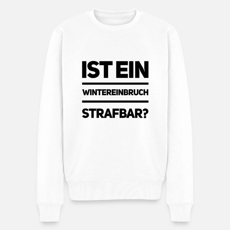im Winter - Männer Premium Bio Pullover - Weiß