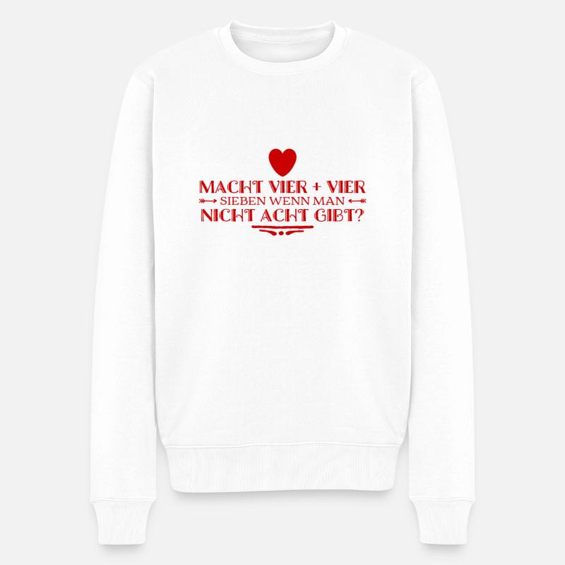 Rechenaufgabe - Männer Premium Bio Pullover - Weiß