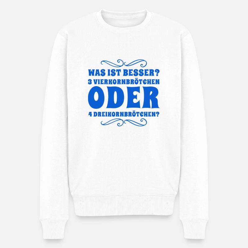 was ist besser? - Männer Premium Bio Pullover - Weiß