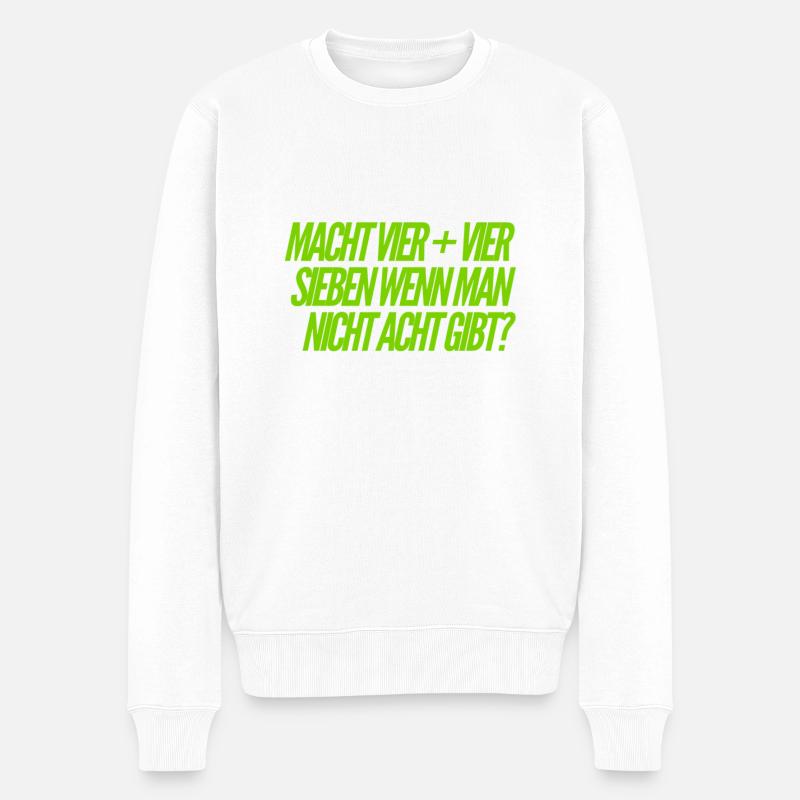 8 oder 7 - Männer Premium Bio Pullover - Weiß