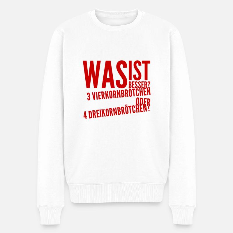 wer die Wahl hat, hat die Qual - Männer Premium Bio Pullover - Weiß