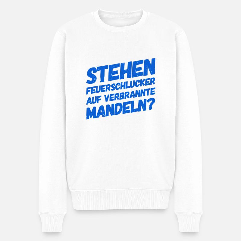 auf was stehen Feuerschlucker? - Männer Premium Bio Pullover - Weiß