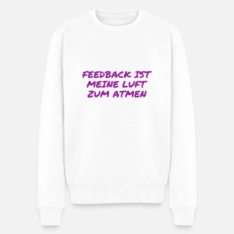 Feedback ist genial - Männer Premium Bio Pullover - Weiß