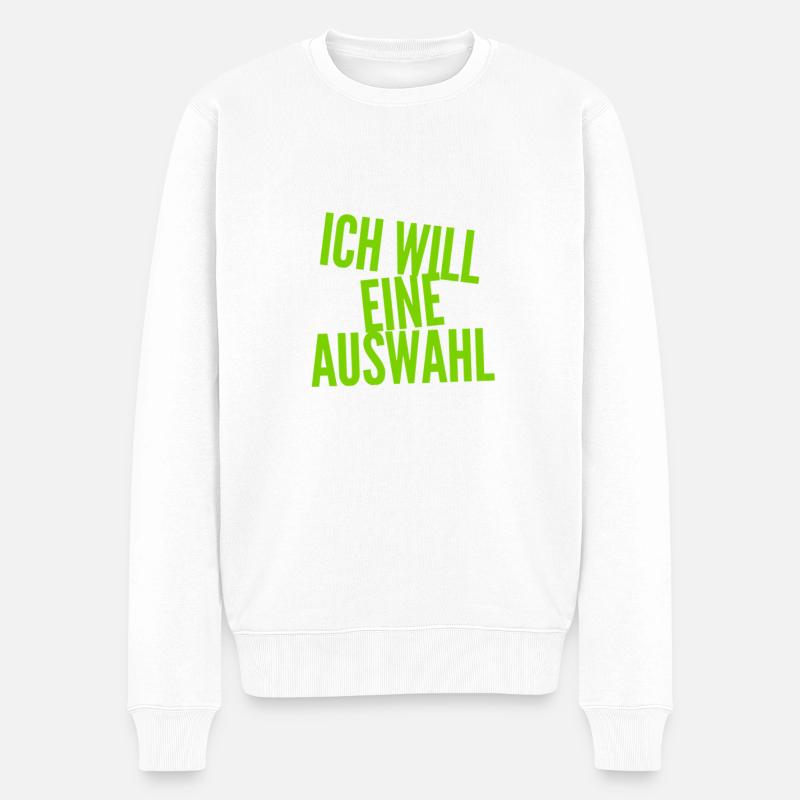 ich will eine Wahl - Männer Premium Bio Pullover - Weiß