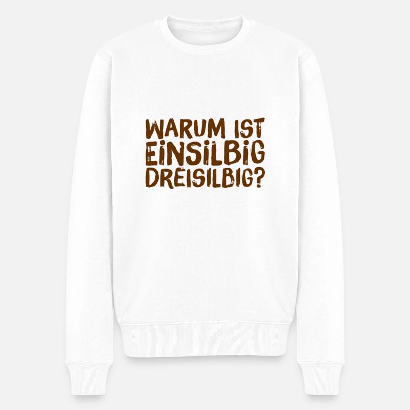 das ist verwirrend - Männer Premium Bio Pullover - Weiß