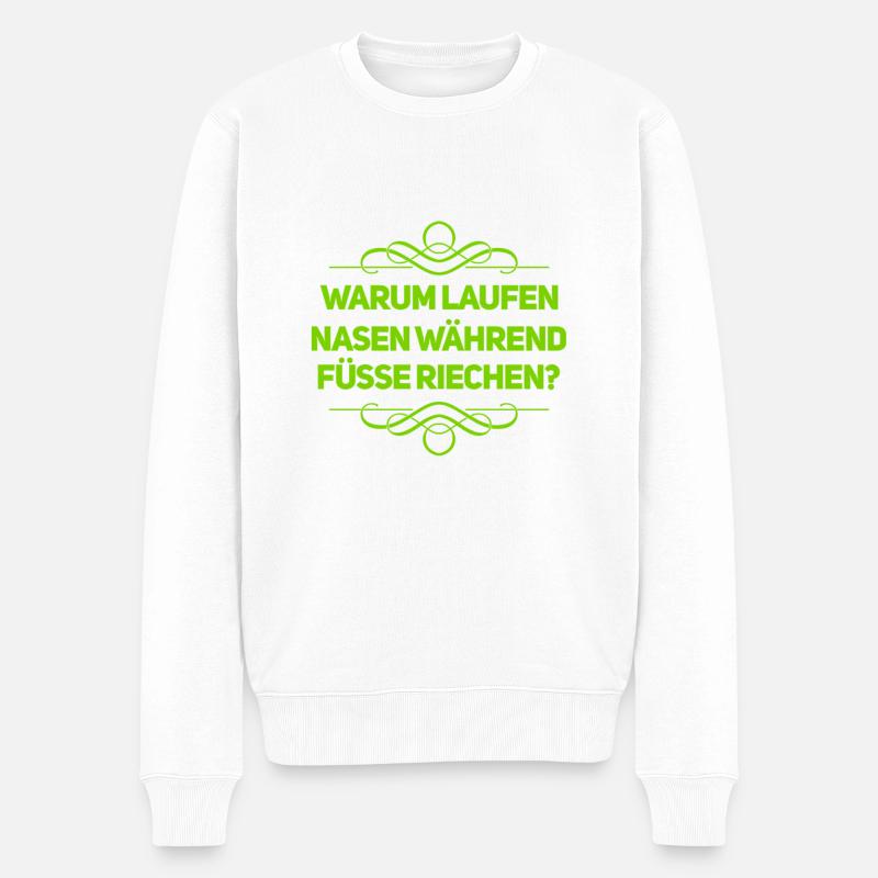 Füße vs Nasen - Männer Premium Bio Pullover - Weiß