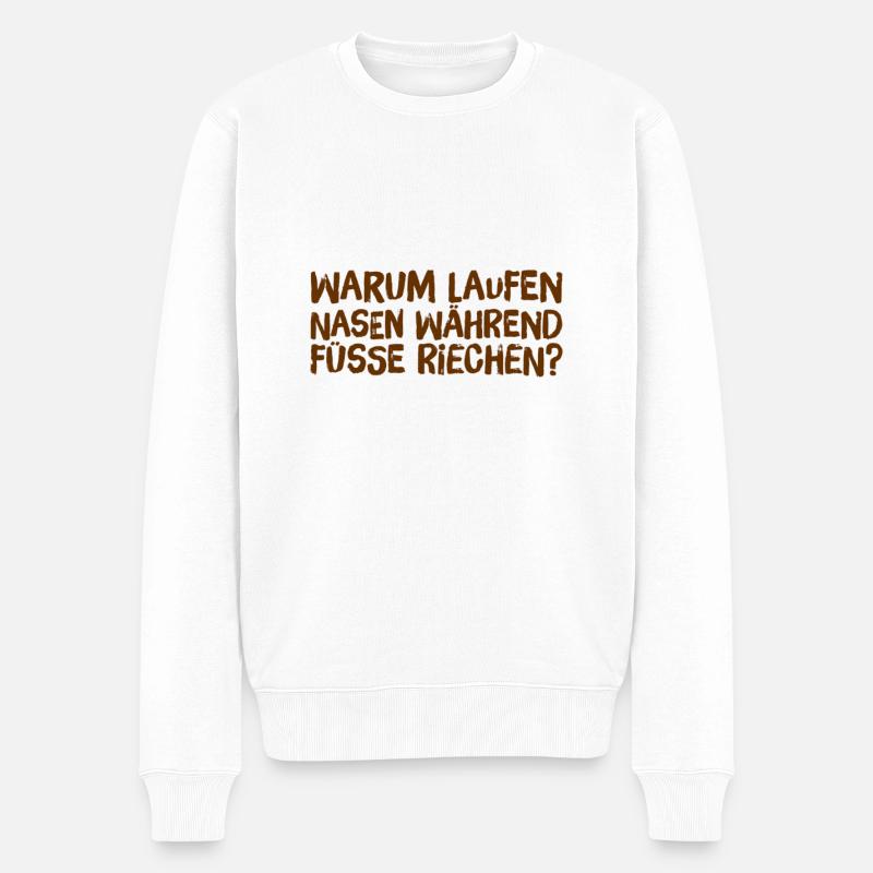 Nasen und Füße - Männer Premium Bio Pullover - Weiß