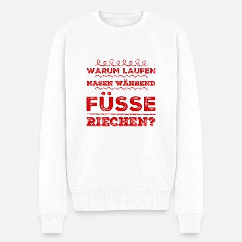 riechen Füße? - Männer Premium Bio Pullover - Weiß