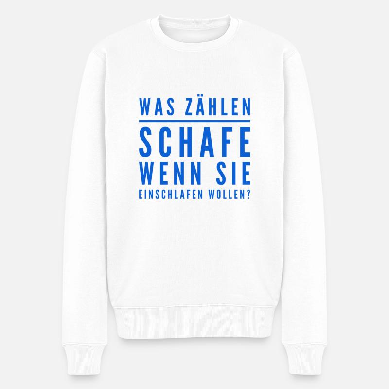 was zählen Schafe? - Männer Premium Bio Pullover - Weiß