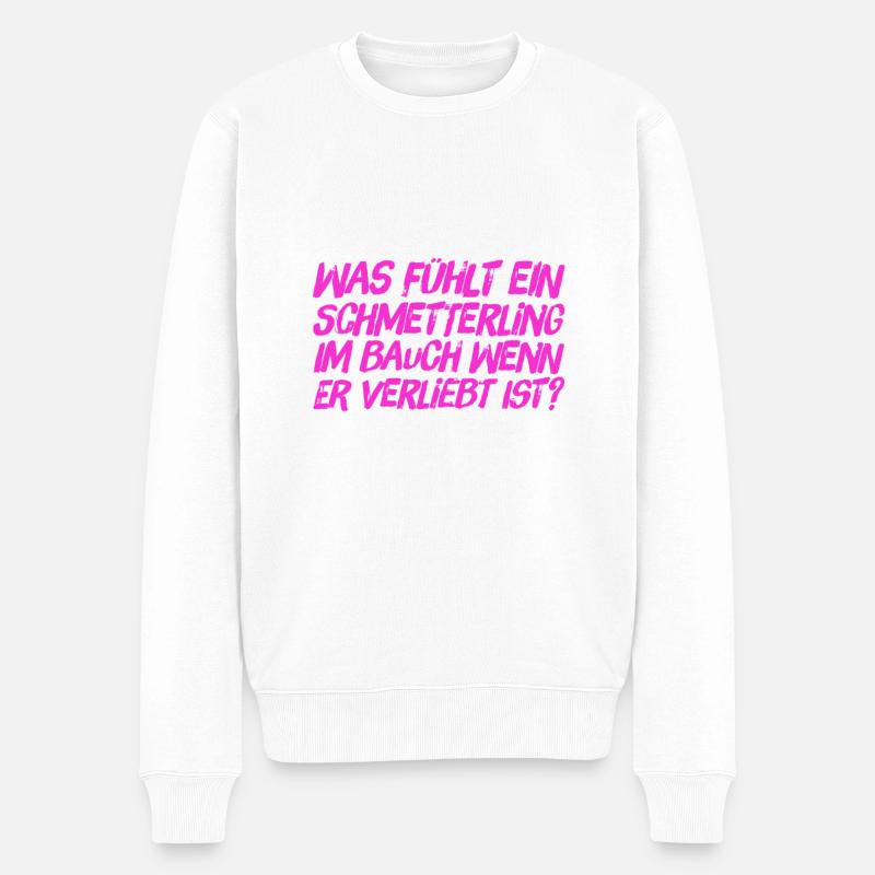 verliebte Schmetterlinge - Männer Premium Bio Pullover - Weiß