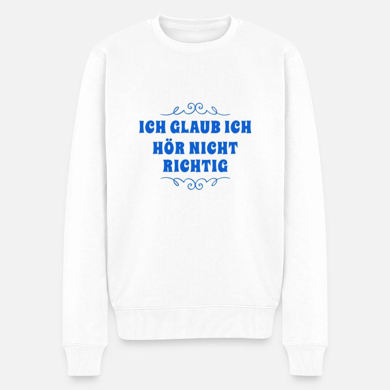 ohne mich - Männer Premium Bio Pullover - Weiß